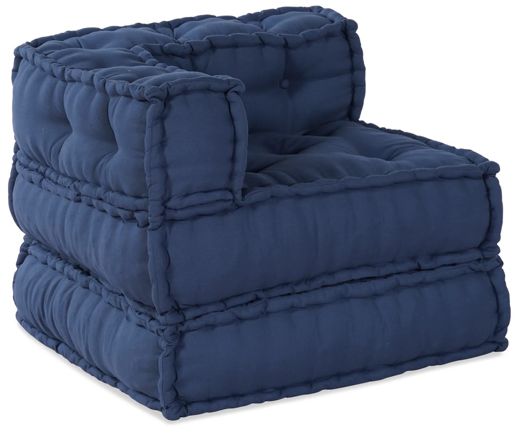 vidaXL Μοντέρνος Πούφ Indigo 70x70x54 Ύφασμα
