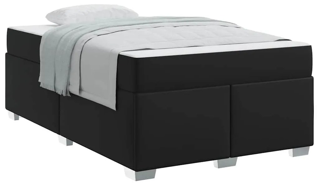 vidaXL Σκελετός Κρεβατιού Μαύρο 120 x 190 cm Τεχνητό δέρμα