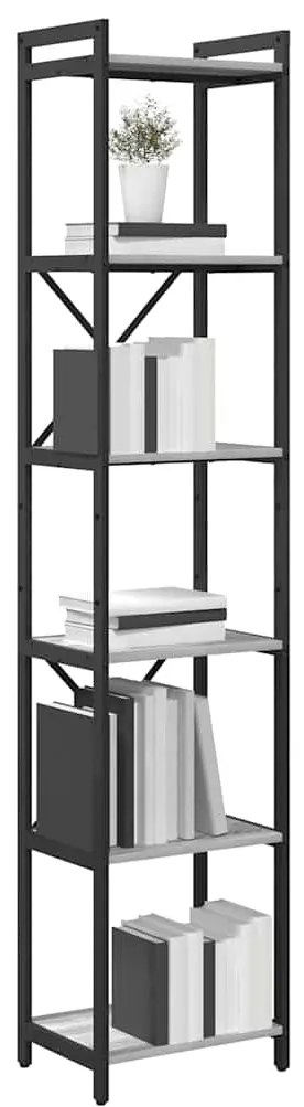 vidaXL Βιβλιοθήκη Γκρι sonoma 40 x 30 x 188 εκ Επεξεργασμένο ξύλο