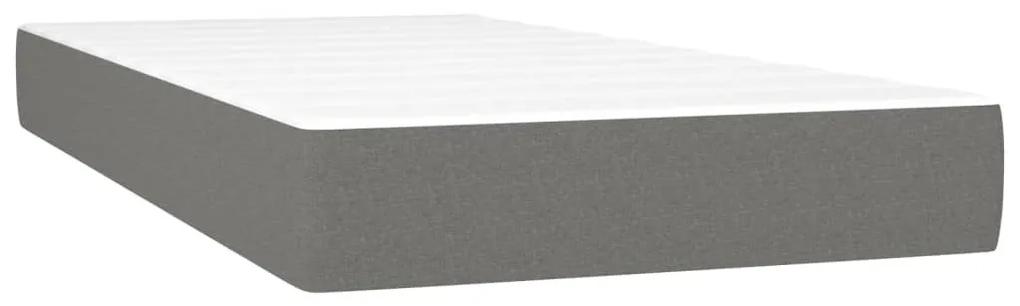 Κρεβάτι Boxspring με Στρώμα Σκούρο Γκρι 120x190 εκ Υφασμάτινο - Γκρι