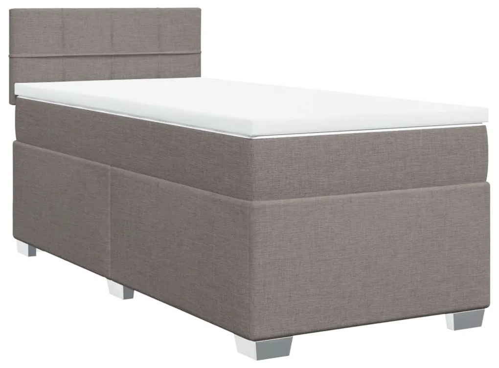 vidaXL Κρεβάτι Boxspring με Στρώμα Taupe 90x190 εκ.Υφασμάτινο