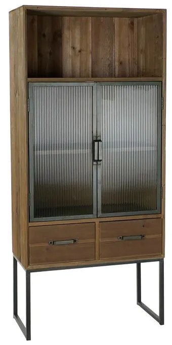 Ντουλάπι DKD Home Decor Μαύρο Ξύλο Μέταλλο Κρυστάλλινο (70 x 34.5 x 160 cm)