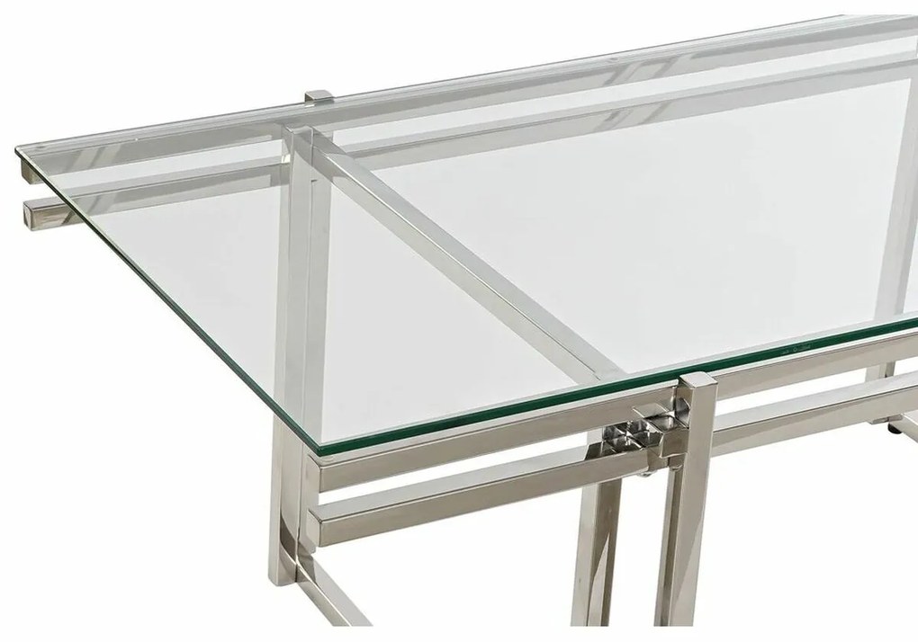 Τραπεζάκι Καφέ DKD Home Decor Κρυστάλλινο Ανοξείδωτο ατσάλι (120 x 60 x 45 cm)