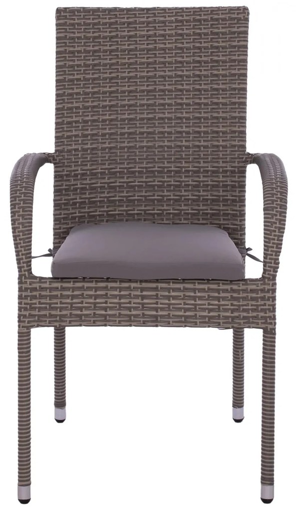 Καρέκλα - Πολυθρόνα ANISHA C5685.01 Μεταλλική με Γκρί Wicker και Μαξιλάρι Στοιβαζόμενη 56x60x94 εκ. 56x60x94 εκ.