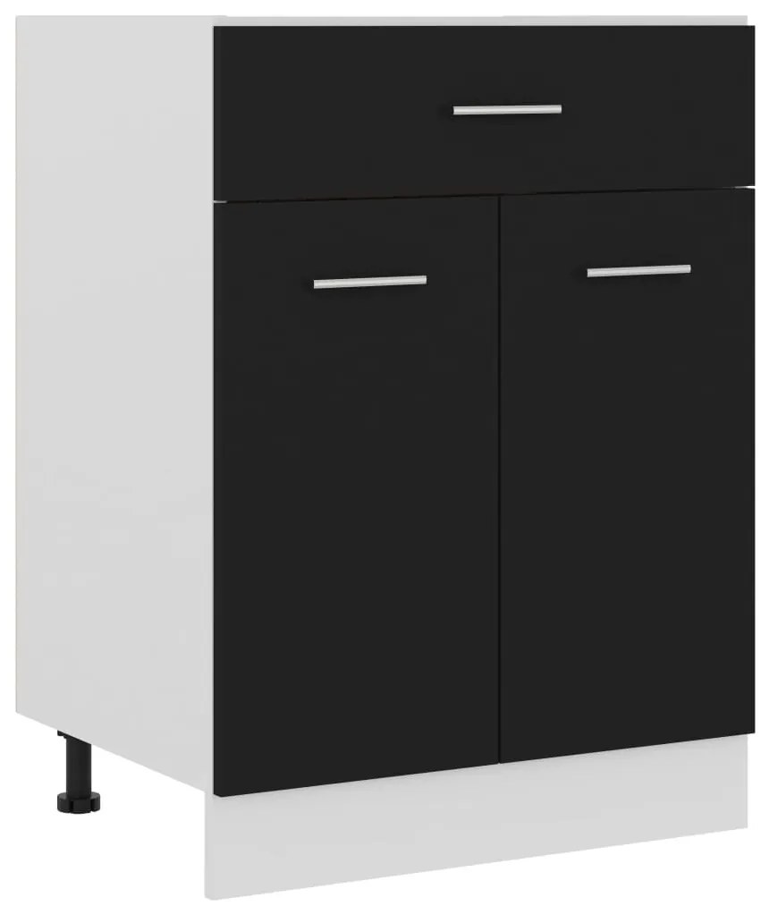 vidaXL Ντουλάπι με Συρτάρι Lyon Μαύρο 60x46x81,5 εκ. Επεξ. Ξύλο