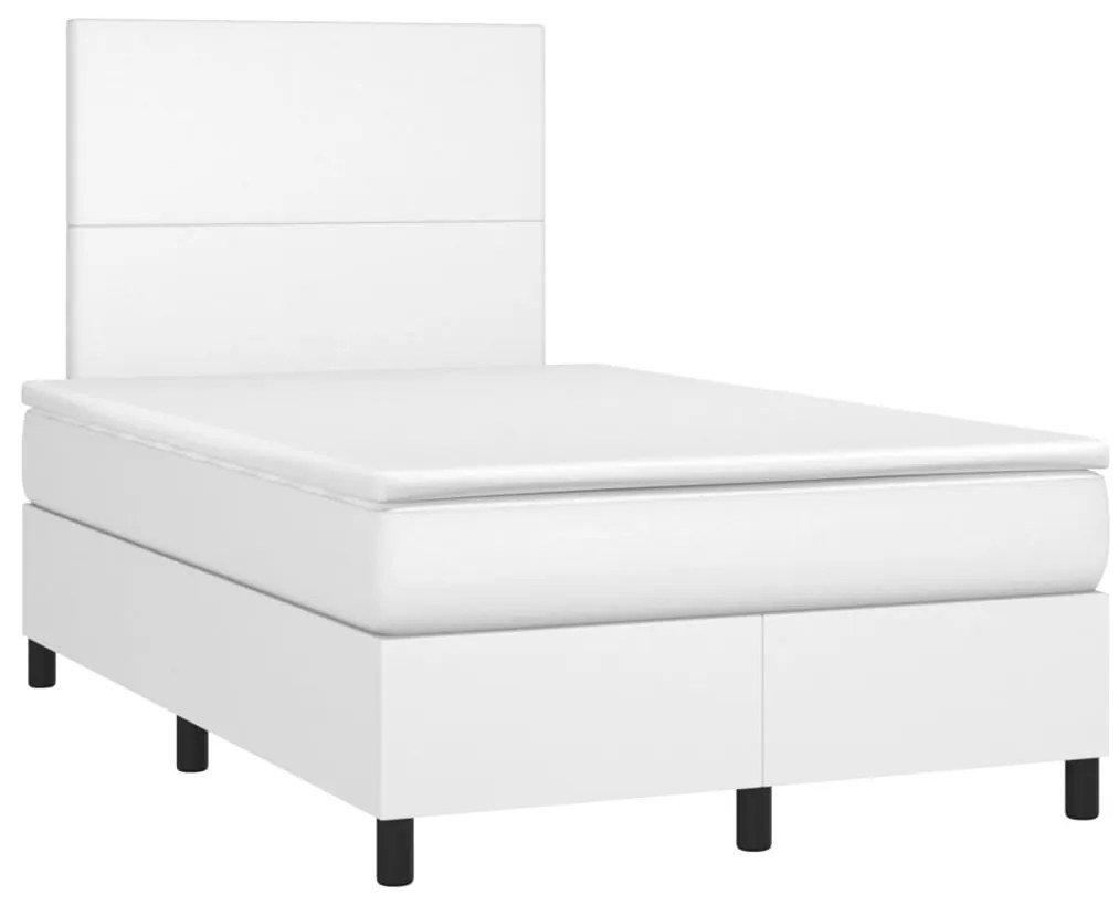 ΚΡΕΒΑΤΙ BOXSPRING ΜΕ ΣΤΡΩΜΑ &amp; LED ΛΕΥΚΟ 120X190 ΕΚ. ΣΥΝΘ. ΔΕΡΜΑ 3270282