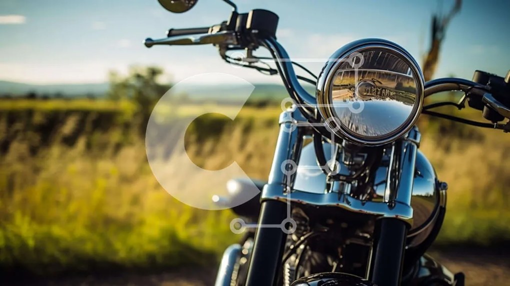 Intra Συλλεκτικό Ξύλινο Παζλ Plywood 4mm - Κοντινή όψη της μοτοσικλέτας με ψηλό γρασίδι Σε Ξύλινο Κουτί - Διαστάσεις Puzzle: 10x10 cm – 25 κομμάτια