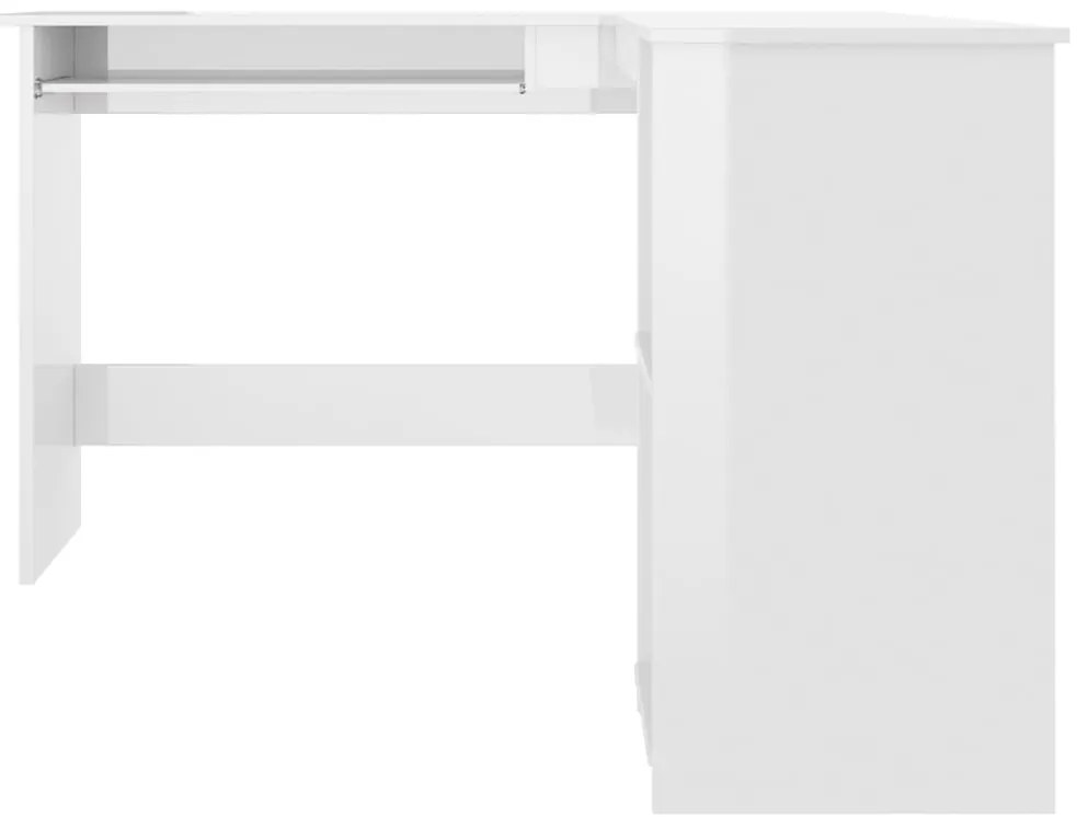 vidaXL Γραφείο Γωνιακό Γυαλιστερό Λευκό 120 x 140 x 75 εκ. Επεξ. Ξύλο