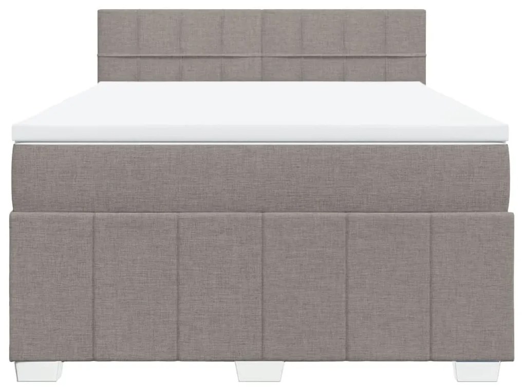 vidaXL Κρεβάτι Boxspring με Στρώμα Taupe 160x200 εκ. Υφασμάτινο