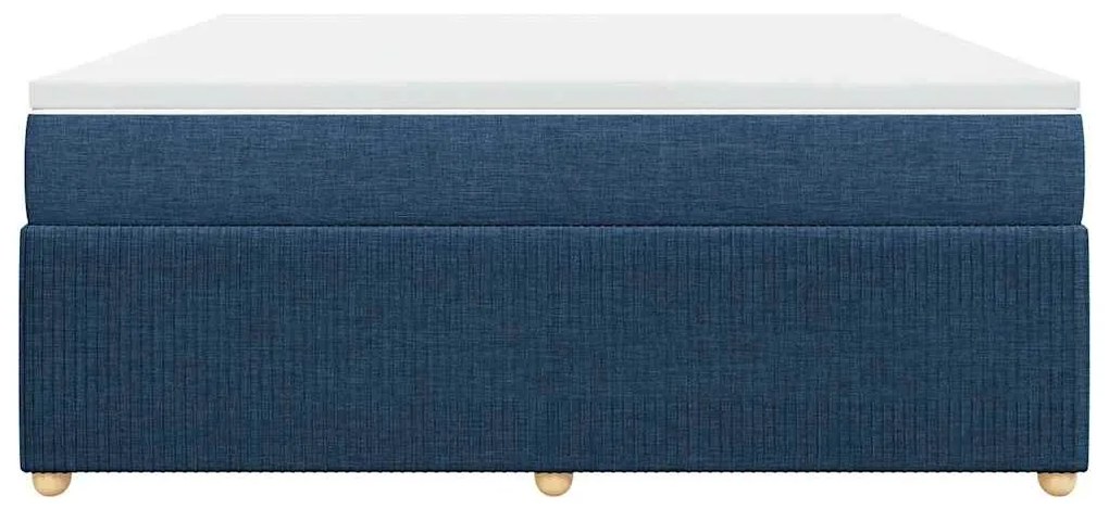 vidaXL Κρεβάτι Boxspring με Στρώμα Μπλε 180x200 εκ. Υφασμάτινο