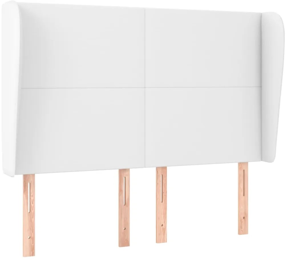 vidaXL Κεφαλάρι με Πτερύγια Λευκό 147x23x118/128 εκ. Συνθετικό Δέρμα