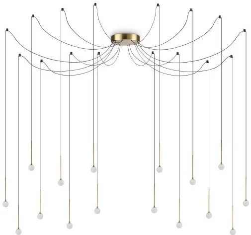 Κρεμαστό Φωτιστικό Οροφής LED 16W Ορείχαλκος Lucciola 284019 Ideal Lux 284019