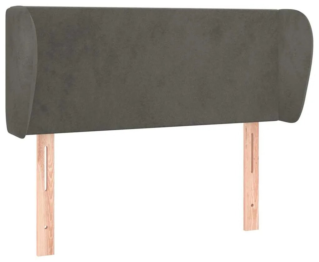 vidaXL Κεφαλάρι με Πτερύγια Σκούρο Γκρι 83x23x78/88 εκ. Βελούδινο