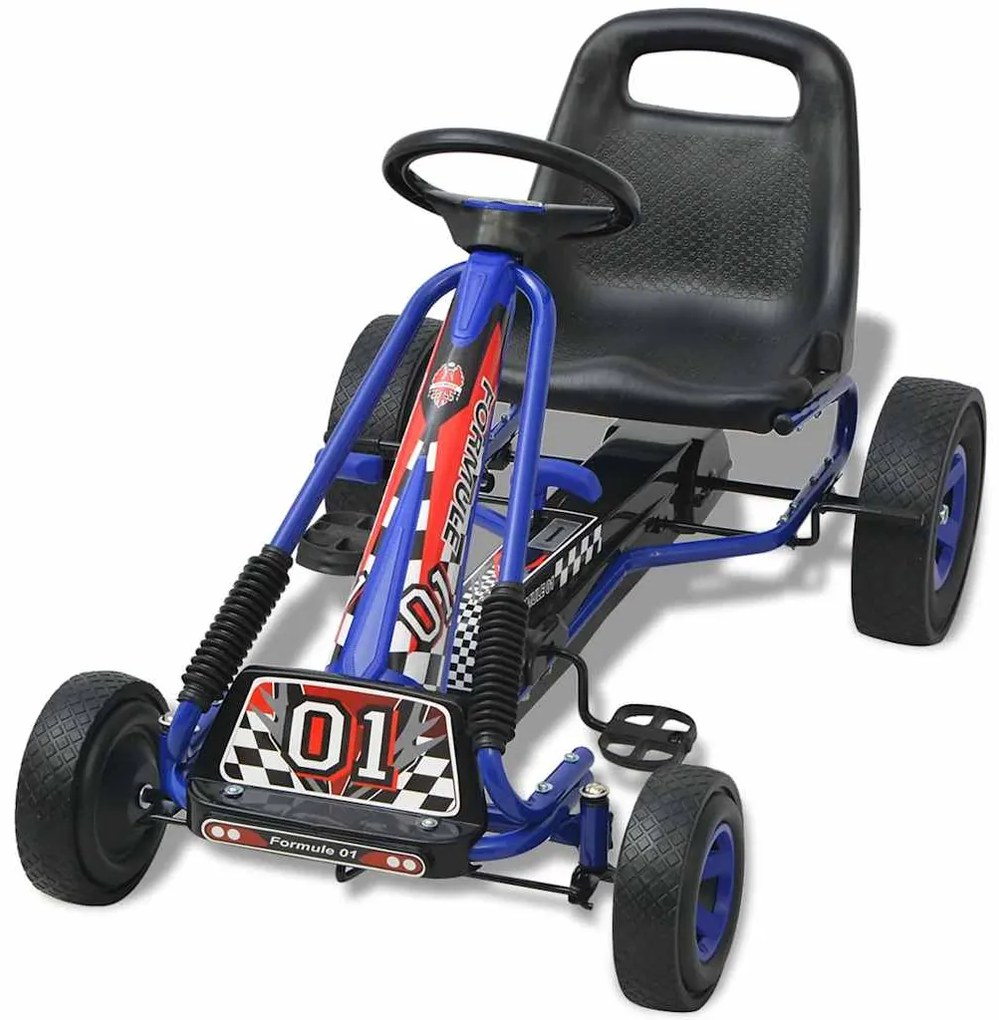 vidaXL Go Kart με Πετάλια με Ρυθμιζόμενο Κάθισμα Μπλε