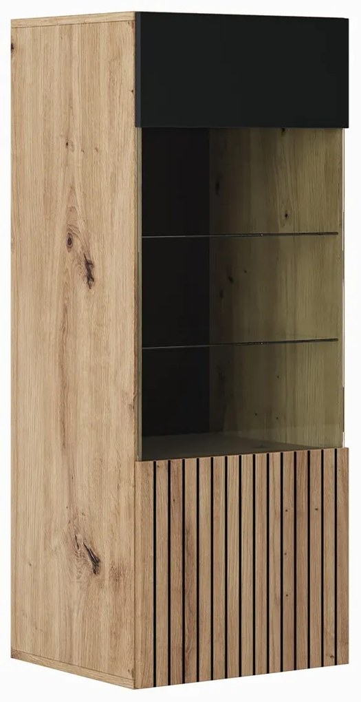 Βιτρίνα DENVER Artizan Oak/Ανθρακί Μ115xΒ45.2xΥ37εκ.