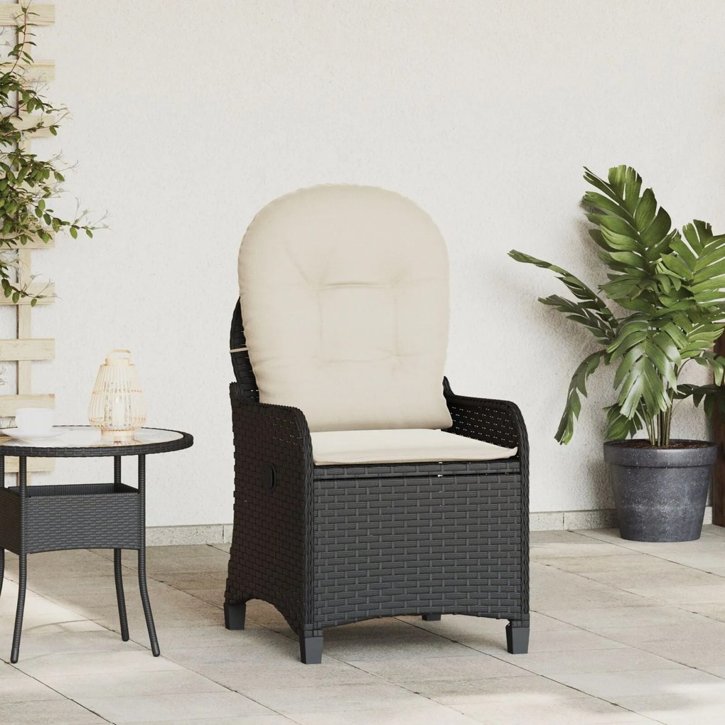 vidaXL Πολυθρόνα με Κα cushions Μαύρο Πολυεστέρας