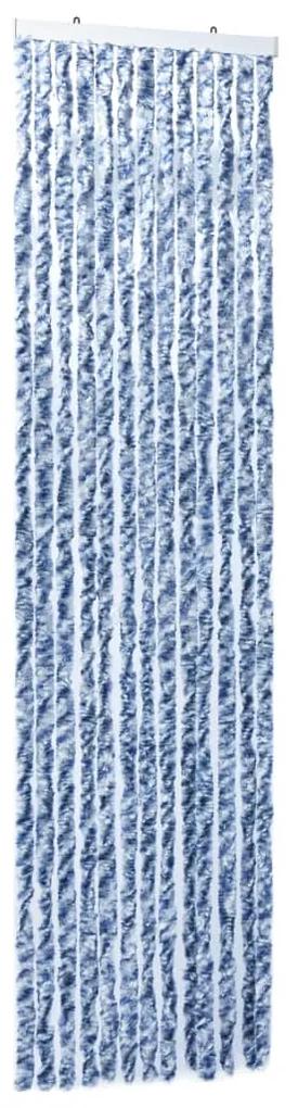 vidaXL Σήτα - Κουρτίνα Πόρτας Μπλε / Λευκό 56 x 200 εκ. από Σενίλ