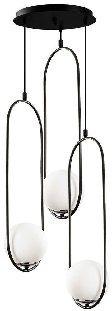 Φωτιστικό Οροφής Mudoni 536NTD1131 Φ44x146cm 3xE27 40W Multi-Black Opviq