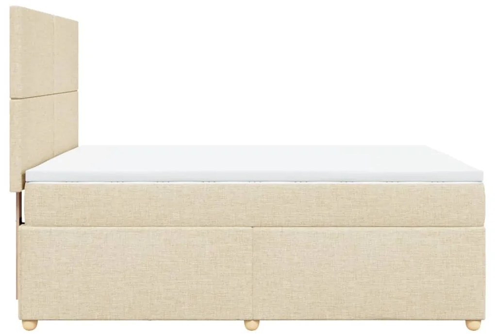 ΚΡΕΒΑΤΙ BOXSPRING ΜΕ ΣΤΡΩΜΑ ΚΡΕΜ 160X200 ΕΚ. ΥΦΑΣΜΑΤΙΝΟ 3293629