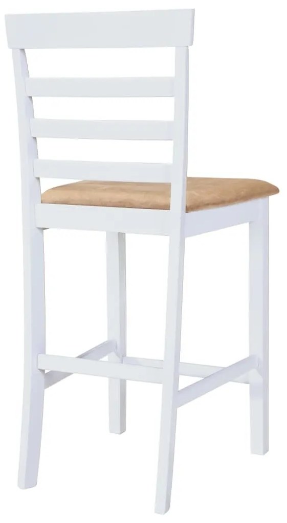 Καρέκλες Μπαρ 2 τεμ. Λευκές Υφασμάτινες - Λευκό
