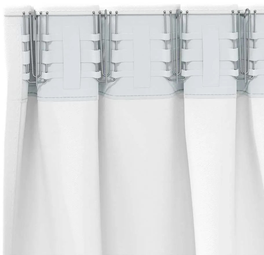 vidaXL Κουρτίνες Μαύρης Ύφανσης με Δαχτυλίδια 2 pcs Λευκό φωτεινό