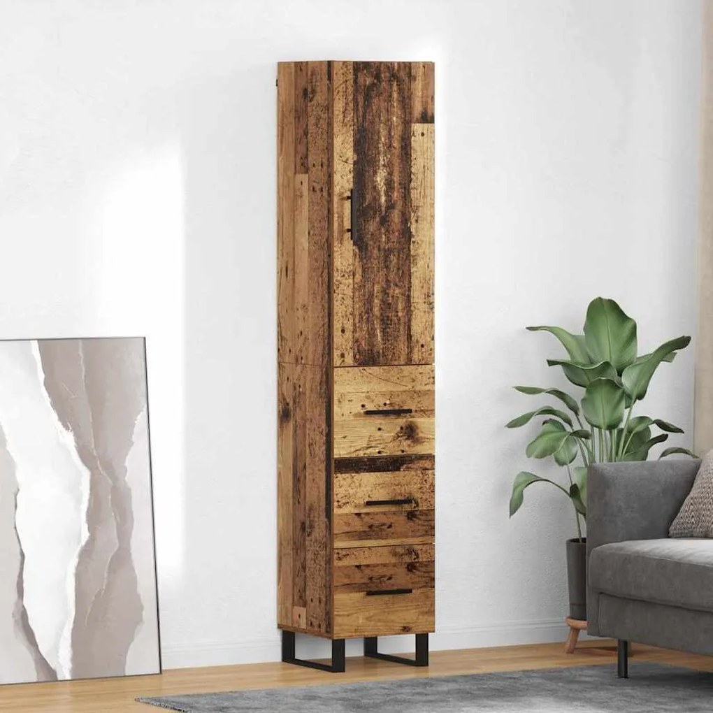 Highboard Παλιό Ξύλο 34,5 x 34 x 180 εκ. Επεξεργασμένο ξύλο
