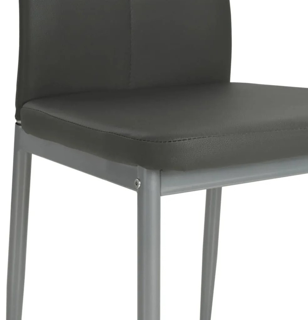 Καρέκλες Τραπεζαρίας 4 τεμ. Γκρι από Συνθετικό Δέρμα - Γκρι