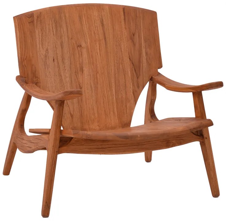 Πολυθρόνα Brazin pakoworld φυσικό teak ξύλο 72x71x77εκ