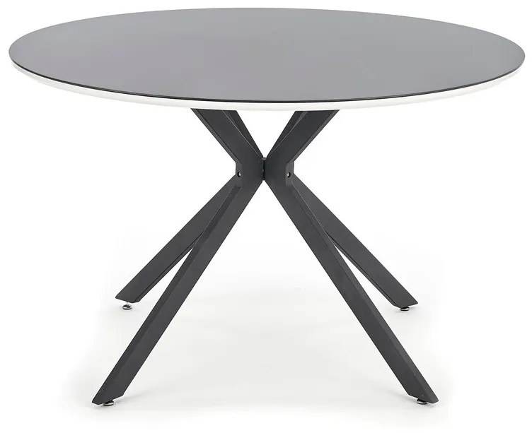 Τραπέζι Houston 753, Μαύρο, Άσπρο, 76cm, Επεξεργασμένο γυαλί, Ινοσανίδες μέσης πυκνότητας, Μέταλλο