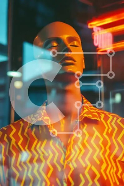 Intra Συλλεκτικό Ξύλινο Παζλ Plywood 4mm - Κομψή οθόνη μανεκέν σε φωτισμό νέον Σε Ξύλινο Κουτί - Διαστάσεις Puzzle: 10x10 cm – 25 κομμάτια