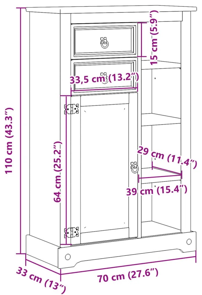 ΝΤΟΥΛΑΠΙ ΜΠΑΝΙΟΥ CORONA 70X33X110 ΕΚ. ΑΠΟ ΜΑΣΙΦ ΞΥΛΟ ΠΕΥΚΟΥ 4013403