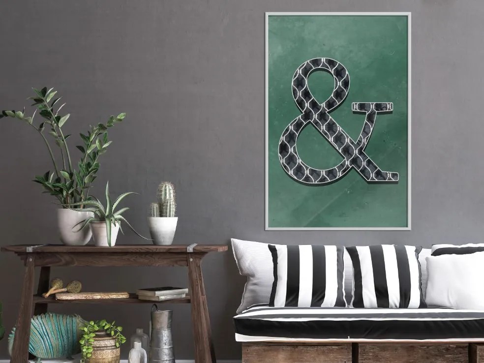 Αφίσα - Ampersand on Green Background - 20x30 - Χρυσό - Χωρίς πασπαρτού