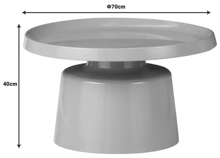 Βοηθητικό τραπέζι Ginoze Inart cappuccino μέταλλο Φ70x40εκ - 029-000274