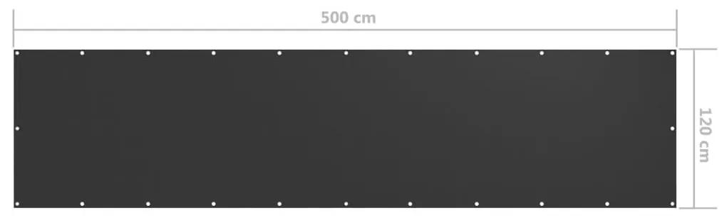 Διαχωριστικό Βεράντας Ανθρακί 120 x 500 εκ. Ύφασμα Oxford - Ανθρακί