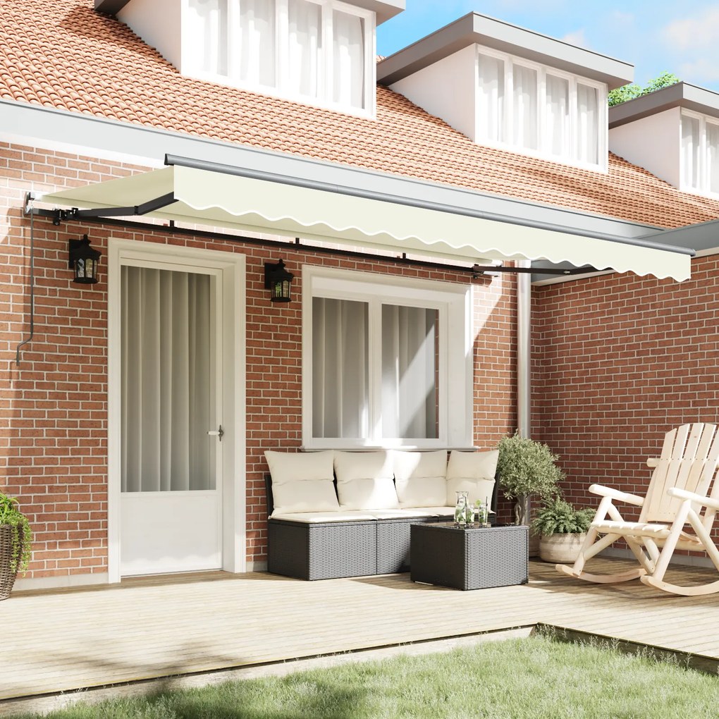 vidaXL Σκηνίτσα Αναδιπλούμενη Κρεμ 400 x 200 cm Πολυεστέρας, Αλουμίνιο