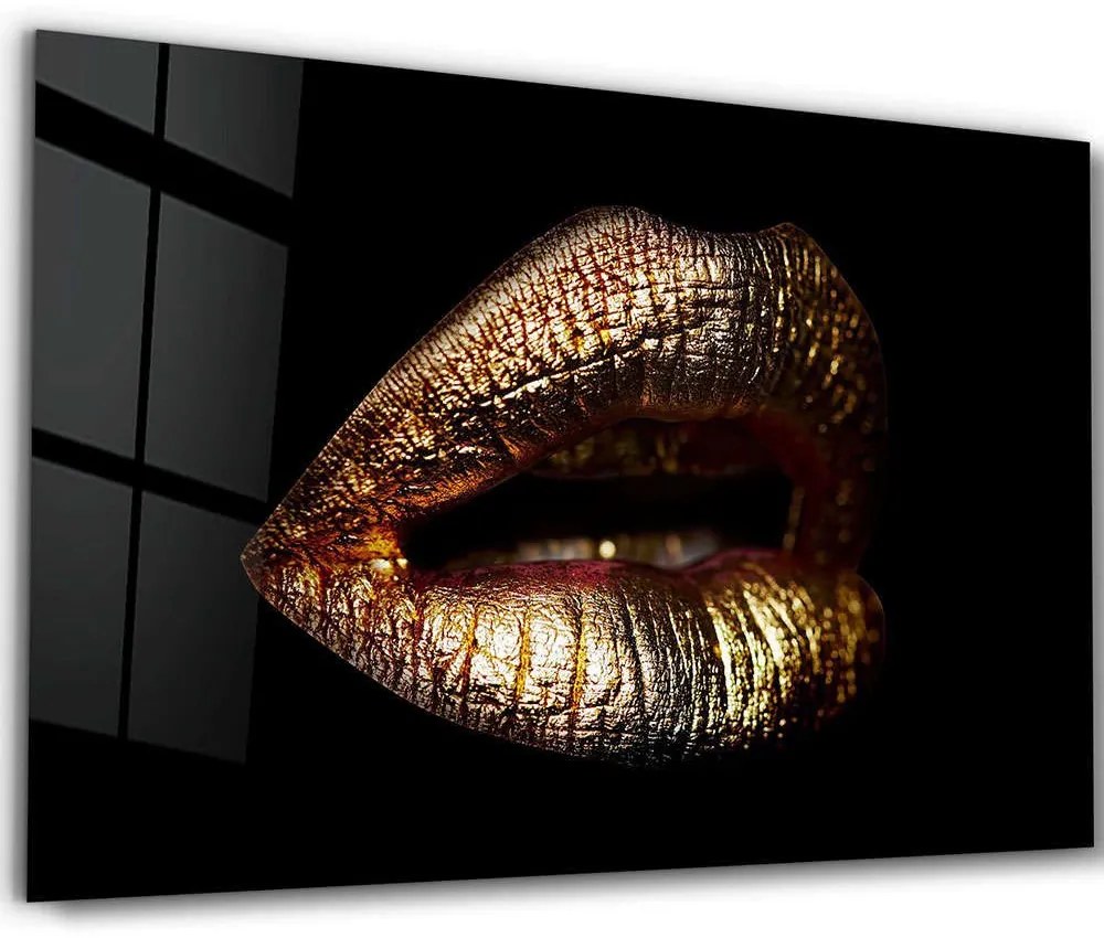 Πίνακας Γυάλινος 672BRS1495 72x46cm Black-Gold Wallity Οριζόντιοι Γυαλί
