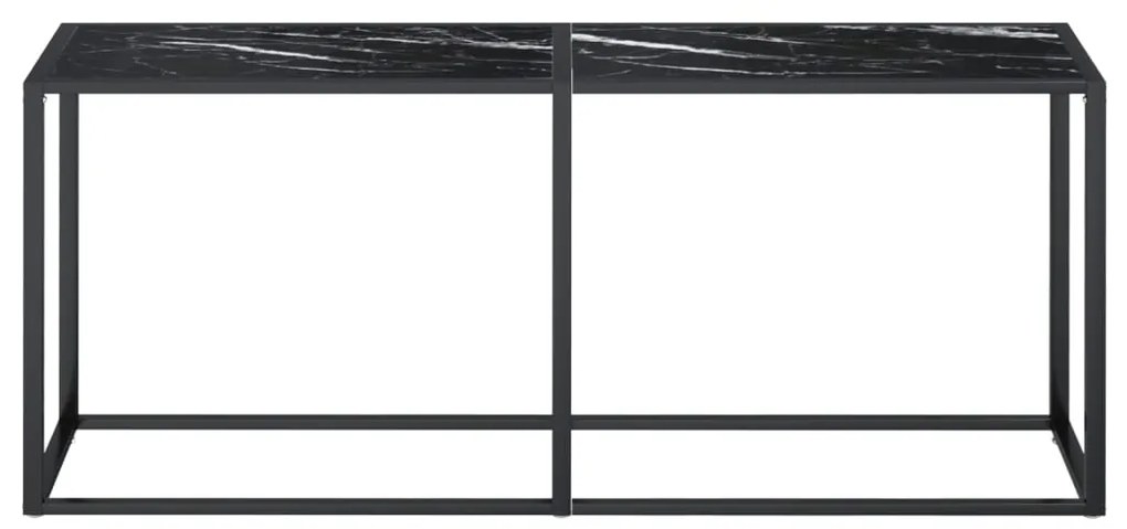 vidaXL Τραπέζι Κονσόλα Μαύρο Όψη Μαρμάρου 180x35x75,5 εκ. Ψημένο Γυαλί