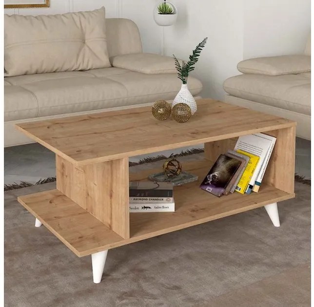 Τραπεζάκι σαλονιού Titus Megapap από μελαμίνη sapphire oak 100x60x45εκ. GP042-0191,2-GP042-0191,2-Καφέ GP042-0191,2