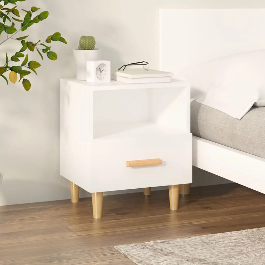 vidaXL Κομοδίνο Λευκό 40 x 35 x 47 εκ.