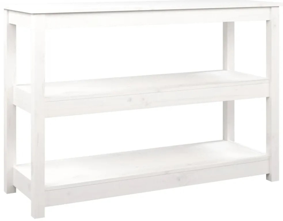 vidaXL Τραπέζι Κονσόλα Λευκό 110 x 40 x 74 εκ. από Μασίφ Ξύλο Πεύκου