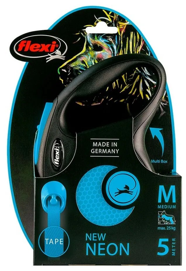 Λουρί Σκύλου Flexi NEW NEON Μπλε Μέγεθος M