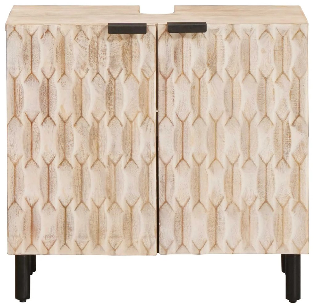 vidaXL Ντουλάπα Νιπτήρα Mπάνιου με ράφι Λευκό 62 x 33 x 58 εκ.