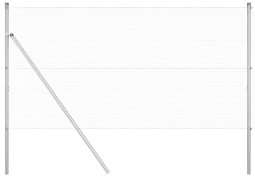 vidaXL Φράχτης με Στήλες. Ασημί 1.2 x 50 m Ατσάλι