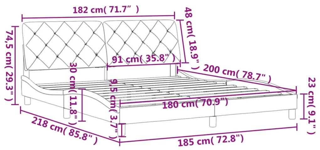 ΠΛΑΙΣΙΟ ΚΡΕΒΑΤΙΟΥ ΜΕ ΚΕΦΑΛΑΡΙ ΜΑΥΡΟ 180X200 ΕΚ. ΒΕΛΟΥΔΙΝΟ 3207937