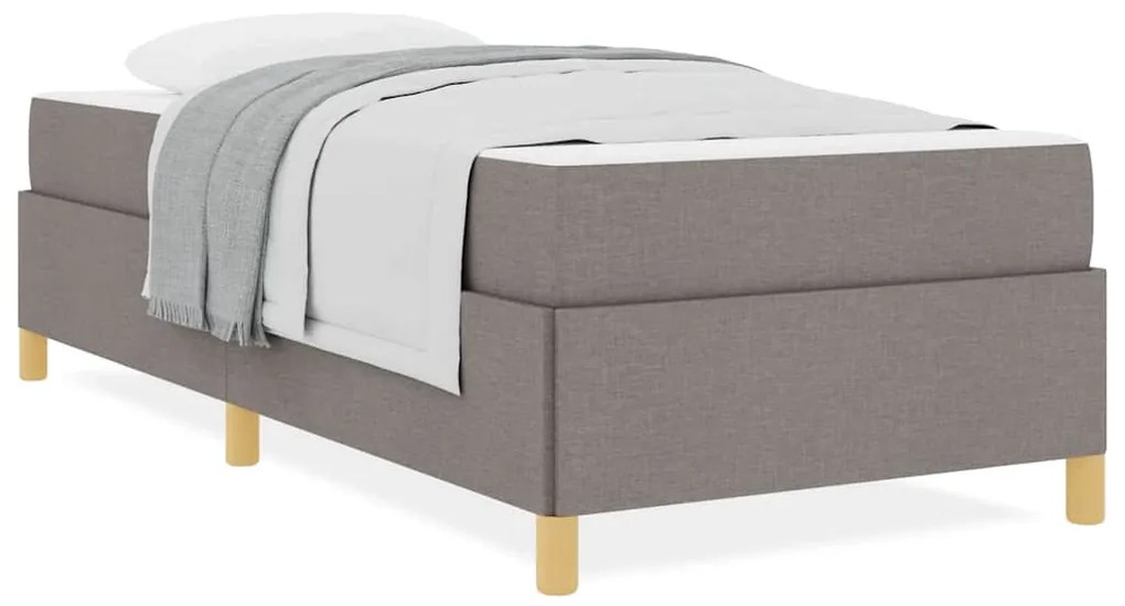 vidaXL Κρεβάτι με ελατήρια Ταμπά και Λευκό 90 x 190 cm ύφασμα