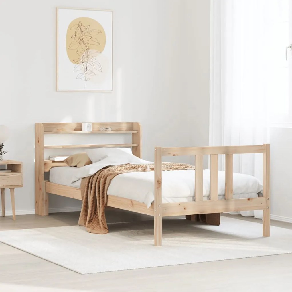 vidaXL Πλαίσιο Κρεβατιού Κεφαλάρι 75x190εκ. Μασίφ Πεύκο