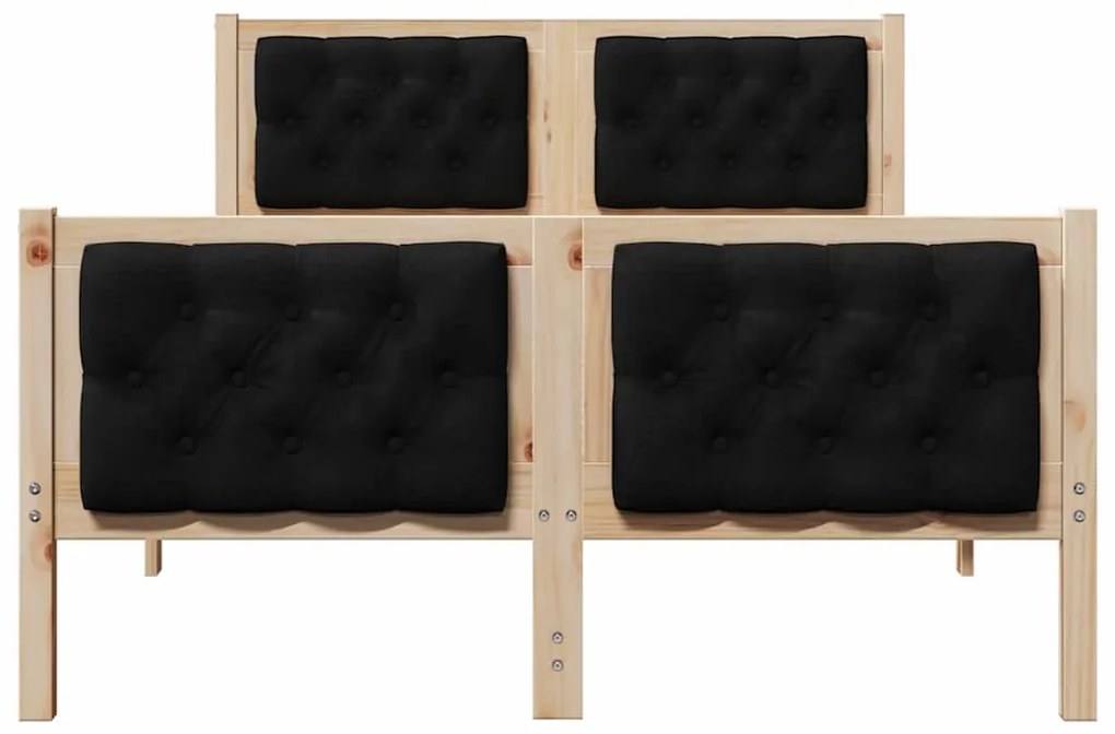 vidaXL Σκελετός Κρεβατιού Μαύρο 120 x 200 cm Στερεά ξυλεία πεύκου