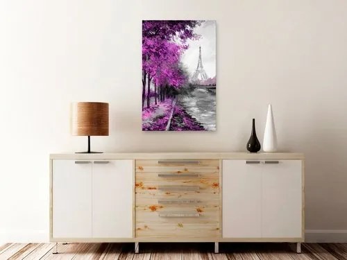 Πίνακας - Paris Channel (1 Part) Vertical Pink - 40x60