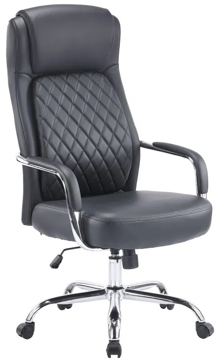 Καρέκλα γραφείου διευθυντή Rianda pakoworld pu σε μαύρη απόχρωση 70x64x116-124εκ