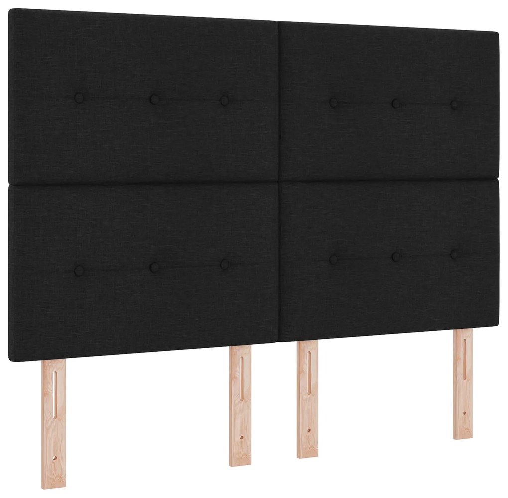 vidaXL Κρεβάτι με ελατήριο Μαύρο 140x200 εκατοστά Ύφασμα